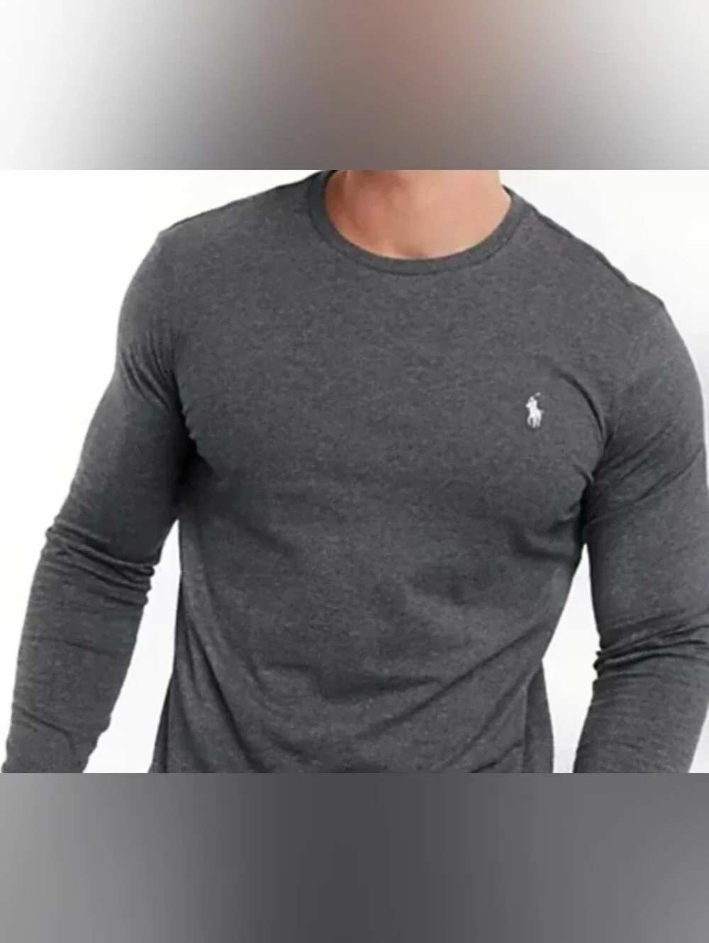 2XL VINTAGE Champion Men's Long Sleeve WAFFLE THERMAL Gray White Emblem
